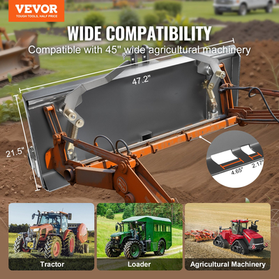 VEVOR Universal 3-point Skid Steer Plate 5/16&quot; Skid Steer Attachment Plate