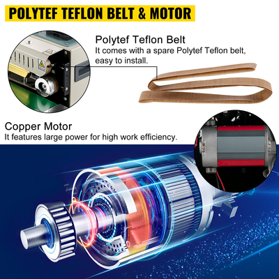 Μηχάνημα σφράγισης ταινίας συνεχούς σακούλας VEVOR FR900K Μηχάνημα σφράγισης ταινίας με ψηφιακό έλεγχο θερμοκρασίας Οριζόντιο σφράγισμα σακούλας για πλαστικές σακούλες 0,02-0,08 mm Συνεχές στεγανοποιητικό λουρίδων με λειτουργία εκτύπωσης