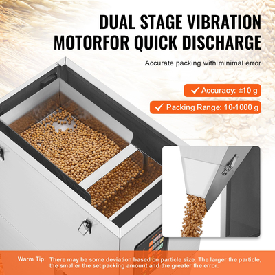 Μηχανή πλήρωσης σωματιδίων VEVOR, 0,022-2,2 λίβρες/10-1000 g, Αυτόματη μηχανή πλήρωσης με πεντάλ ποδιού, μηχανή πλήρωσης ζύγισης από ανοξείδωτο χάλυβα, πλήρωση ζύγισης για σπόρους φασολιών, σπόροι τσαγιού σε κόκκους