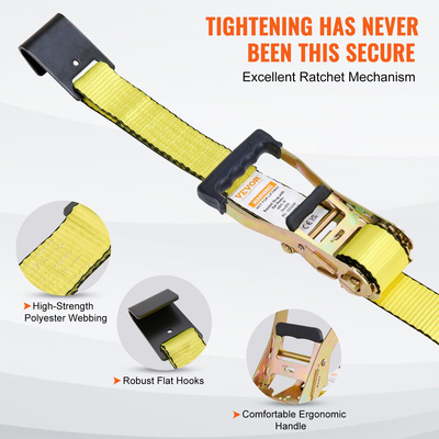 Ιμάντες δεσίματος VEVOR Ratchet (10PK), αντοχή σε θραύση 10000 lb, Ατελείωτη καστάνια με 10 Premium 2&quot; x 30&#039; Tie Downs Heavy Duty, Εξαρτήματα ελατηρίων τροχιάς για μετακίνηση ασφαλούς φορτίου, συσκευές, μοτοσικλέτα