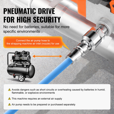 Μηχάνημα χειρός ιμάντων εργαλείων πεπιεσμένου αέρα VEVOR για PET 1/2&quot;-3/4