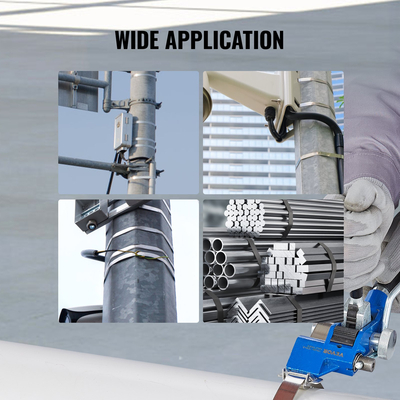 Κιτ ιμάντων VEVOR με εργαλείο τάνυσης ιμάντων, 100 πόδια μήκους 304 ταινίες από ανοξείδωτο χάλυβα, 100 μεταλλικές σφραγίδες, κιτ ιμάντων συσκευασίας παλετών, ιμάντες συσκευασίας με ταινίες για συσκευασία