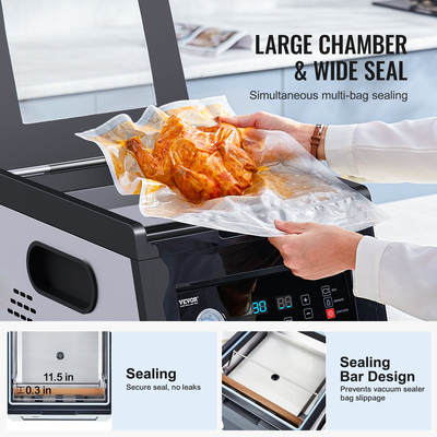 VEVOR Chamber Vacuum Sealer Commercial Vacuum Sealing Bag Machine Packing Bag 380W