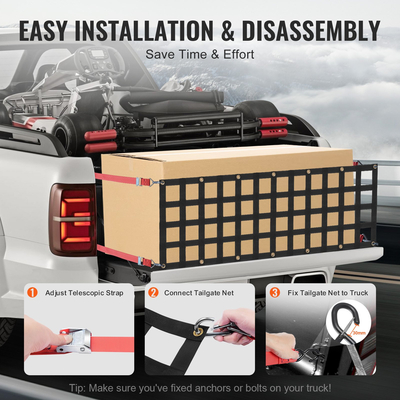 VEVOR Δίχτυ πίσω πόρτας Pickup Truck Δίχτυ πίσω πόρτας 54&quot; x 18&quot; Ρυθμιζόμενο για φορτηγά