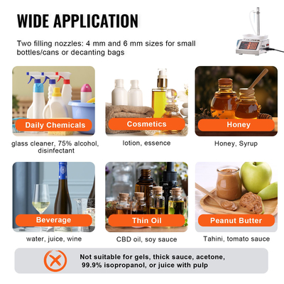 Μηχανή πλήρωσης υγρού VEVOR, χωρητικότητα ζύγισης 5-300 g, Αυτόματο μηχάνημα πλήρωσης φιαλών, μηχανή εμφιάλωσης Περισταλτική αντλία Ψηφιακός έλεγχος για γάλα, νερό, κρασί, ποτό, σάλτσα σόγιας (μονό ακροφύσιο)