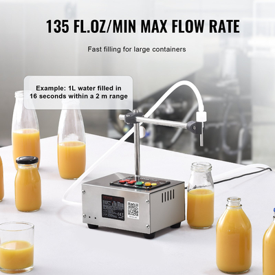 Μηχανή πλήρωσης υγρού VEVOR, χωρητικότητα πλήρωσης 10-4000 ml, Μηχάνημα εμφιάλωσης αυτόματης πλήρωσης μπουκαλιών Ψηφιακός έλεγχος για γάλα, νερό, κρασί, ποτό, σάλτσα σόγιας, ξύδι, αλκοόλ (μονό ακροφύσιο)