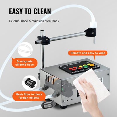 Μηχανή πλήρωσης υγρού VEVOR, χωρητικότητα πλήρωσης 10-4000 ml, Μηχάνημα εμφιάλωσης αυτόματης πλήρωσης μπουκαλιών Ψηφιακός έλεγχος για γάλα, νερό, κρασί, ποτό, σάλτσα σόγιας, ξύδι, αλκοόλ (μονό ακροφύσιο)