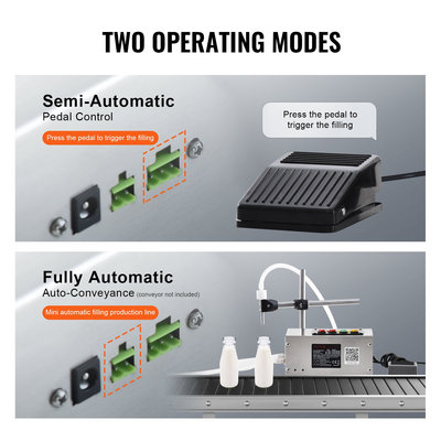 Μηχανή πλήρωσης υγρού VEVOR, χωρητικότητα πλήρωσης 10-4000 ml, Μηχάνημα εμφιάλωσης αυτόματης πλήρωσης μπουκαλιών Ψηφιακός έλεγχος για γάλα, νερό, κρασί, ποτό, σάλτσα σόγιας, ξύδι, αλκοόλ (μονό ακροφύσιο)