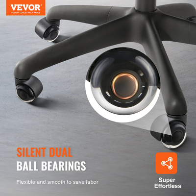 Τροχοί καρέκλας γραφείου VEVOR, σετ 5, 2 ιντσών τροχοί αντικατάστασης για δάπεδα και μοκέτες από σκληρό ξύλο, Ροδάκια γραφείου παιχνιδιών υπολογιστή βαρέως τύπου με διπλούς τροχούς, χωρητικότητα φόρτωσης 440 λίβρες, Universal Fit