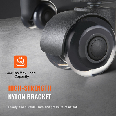 Τροχοί καρέκλας γραφείου VEVOR, σετ 5, 2 ιντσών τροχοί αντικατάστασης για δάπεδα και μοκέτες από σκληρό ξύλο, Ροδάκια γραφείου παιχνιδιών υπολογιστή βαρέως τύπου με διπλούς τροχούς, χωρητικότητα φόρτωσης 440 λίβρες, Universal Fit