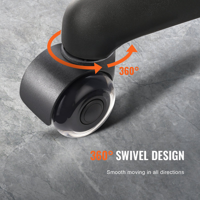 Τροχοί καρέκλας γραφείου VEVOR, σετ 5, 2 ιντσών τροχοί αντικατάστασης για δάπεδα και μοκέτες από σκληρό ξύλο, Ροδάκια γραφείου παιχνιδιών υπολογιστή βαρέως τύπου με διπλούς τροχούς, χωρητικότητα φόρτωσης 440 λίβρες, Universal Fit