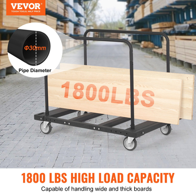 Καρότσι VEVOR Drywall Cart, 1800 LBS Panel Dolly Cart με κατάστρωμα 45,28&quot; x 29,13&quot; και περιστρεφόμενους τροχούς 5&quot;, καρότσι φύλλου γυψοσανίδας βαρέως τύπου, πάνελ τοίχου χειρισμού, λαμαρίνα, ξυλεία, για γκαράζ, σπίτι, αποθήκη
