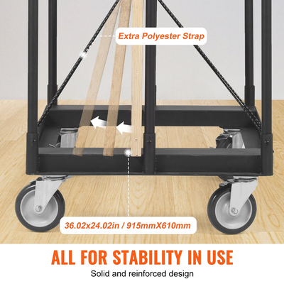 Καρότσι VEVOR Drywall Cart, 1500 LBS Panel Dolly Cart με 36,02&quot; x 24,02&quot; κατάστρωμα και 5&quot; περιστρεφόμενους τροχούς, βαρέως τύπου καροτσάκι φύλλου γυψοσανίδας, πάνελ τοίχου χειρισμού, λαμαρίνα, ξυλεία, για γκαράζ, σπίτι, αποθήκη
