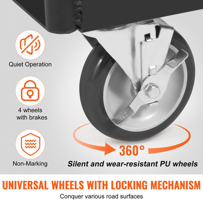 Καρότσι VEVOR Drywall Cart, 1500 LBS Panel Dolly Cart με 36,02&quot; x 24,02&quot; κατάστρωμα και 5&quot; περιστρεφόμενους τροχούς, βαρέως τύπου καροτσάκι φύλλου γυψοσανίδας, πάνελ τοίχου χειρισμού, λαμαρίνα, ξυλεία, για γκαράζ, σπίτι, αποθήκη