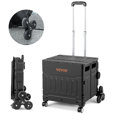 VEVOR Stair Climbing Cart 53L Αναδιπλούμενο καλάθι αγορών με καπάκι &amp; ρυθμιζόμενη λαβή