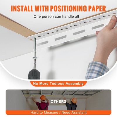 Βάση αποθήκευσης VEVOR Overhead Garage, Ράφια αποθήκευσης οροφής γκαράζ 36x96 ιντσών, Ρυθμιζόμενα βαρέως τύπου χαλύβδινα ράφια ψυχρής έλασης για αποθήκευση γκαράζ, οργάνωση, χωρητικότητα φόρτωσης 600 lbs, 22&#039;&#039;-40&quot;, Λευκό