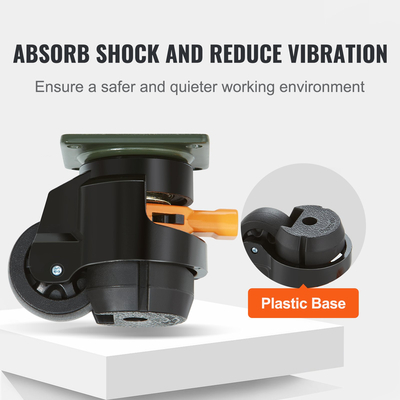 Ροδάκια ισοπέδωσης VEVOR, Σετ 4, 1100 lbs Συνολική χωρητικότητα φορτίου, 2 ίντσες, Βαρέως τύπου με αναβαθμισμένη σχεδίαση λαβής, περιστρεφόμενοι τροχοί 360 μοιρών, ρυθμιζόμενοι τροχοί με πόδια για πάγκο εργασίας, Μηχ.