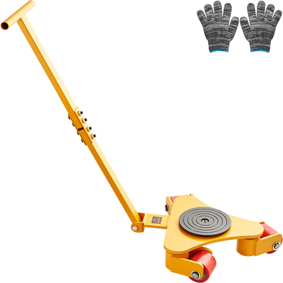 VEVOR Machinery Skate Dolly, 6614 LBS/3T Industrial Machinery Mover with Handle, Carbon Steel Machinery Moving Skate με 3 περιστρεφόμενους τροχούς PU 360°, Αντιολισθητικό καπάκι περιστροφής 360° για αποθήκη, εργαστήριο