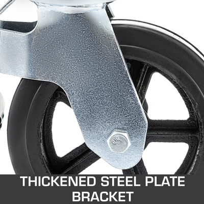 4 Πακέτο 8&quot; x 2&quot; Σκαλωσιάς βαρέως τύπου Λαστιχένιο περιστρεφόμενο τροχάκι με διπλό κλείδωμα 1100LBS Χωρητικότητα ανά τροχό