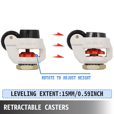 VEVOR 4 Pack Leveling Caster GD-80S Stem Mounted Footmaster Leveling Caster 1102 lbs ανά νάιλον τροχούς ισοπεδωτικού τροχού και μαξιλαράκι NBR (GD-80S)