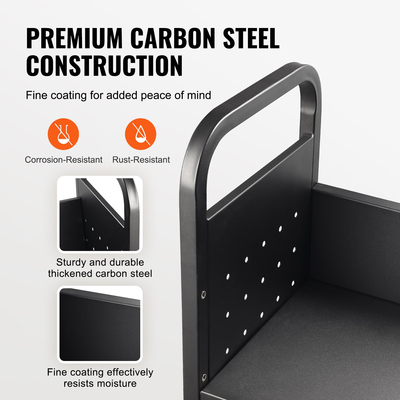 Καλάθι βιβλίων VEVOR, 330 lbs Library Cart, 31,1&quot; x 15,2&quot; x 49,2&quot; Rolling Book Cart, Επίπεδα ράφια σε σχήμα L μονής όψης με ρόδες που κλειδώνουν 4 ιντσών για ράφια σπιτιού γραφείου και σχολείου, φορτηγό βιβλίων σε μαύρο χρώμα