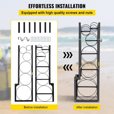 Ράφι δεξαμενής ψυκτικού VEVOR με 1x50 lb, 2x30 lb και 3 μικρά φιαλίδια, ράφι κυλίνδρων φιαλών ψυκτικού 48,5x15x11 ιντσών Ράφια κυλίνδρων αερίου και θήκες για αποθήκευση οξυγόνου αερίου