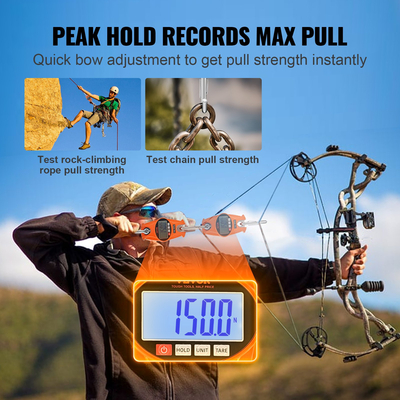 Ψηφιακή ζυγαριά γερανού VEVOR, 660 λίβρες/300 κιλά, βιομηχανική κρεμαστή ζυγαριά βαρέως τύπου με θήκη από χυτό αλουμίνιο &amp; οθόνη LCD, φορητός μίνι γερανός με γάντζους για αγρόκτημα, κυνήγι, ψάρεμα, εξωτερικούς χώρους, γκαράζ (πορτοκαλί)