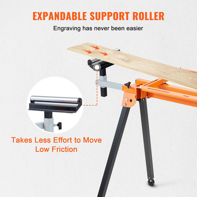 Βάση Miter Saw VEVOR 79in με μονοκόμματους βραχίονες στήριξης Συρόμενη ράγα 330lbs