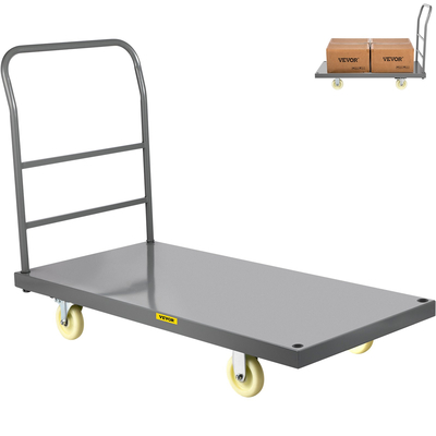 VEVOR Platform Truck, 2000 lbs Χωρητικότητα Χάλυβας επίπεδης καρότσας, 47&quot; Μήκος x 24&quot; Πλάτος x 32&quot; Ύψος Flat Dolly, Χειροκίνητα φορτηγά με νάιλον τροχίσκους 5&quot;, βαρέως τύπου ωφέλιμα καρότσια για μετακίνηση αποσκευών