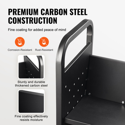 Καλάθι βιβλίων VEVOR, 330 lbs Library Cart, 31,1&quot; x 15,2&quot; x 49,2&quot; Rolling Book Cart, μονόπλευρα ράφια σε σχήμα V με ρόδες 4 ιντσών που κλειδώνουν για οικιακά ράφια γραφείου και σχολείου, Book Truck σε μαύρο χρώμα