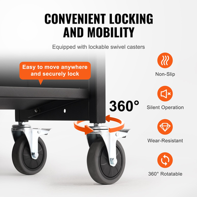 Καλάθι βιβλίων VEVOR, 330 lbs Library Cart, 39,4&quot; x 20,1&quot; x 49,2&quot; Rolling Book Cart, διπλής όψης σχήματος W με κλίση ράφια με ρόδες 4 ιντσών που κλειδώνουν για ράφια στο σπίτι Σχολείο γραφείου, Book Truck σε μαύρο χρώμα