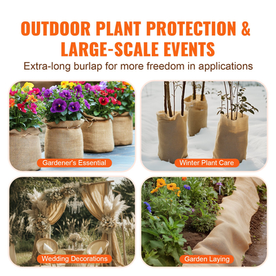 VEVOR Λινάτσα ύφασμα ρολό λινάτσα δέντρο περιτύλιγμα 14 x 30 πόδια για χειροτεχνίες και φυτά