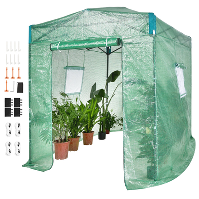 VEVOR Pop Up Greenhouse, 8&#039;x 6&#039;x 7,5&#039; Pop-up Green House, Ρύθμιση σε λίγα λεπτά, Κάλυμμα PE υψηλής αντοχής με πόρτες και παράθυρα και πλαίσιο από χάλυβα με επίστρωση πούδρας, κατάλληλο για φύτευση και αποθήκευση, πράσινο