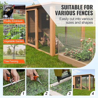 Ύφασμα υλικού VEVOR, 1/2 ίντσας 24 ιντσών x 25 πόδια 19, Ρολό από γαλβανισμένο συρμάτινο πλέγμα εν θερμώ, περίφραξη από σύρμα κοτόπουλου, συρμάτινο πλέγμα για κλουβιά κουνελιών, κήπος, μικρά τρωκτικά