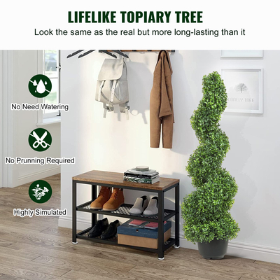 VEVOR Artificial Topiaries Πυξάρι, 4 πόδια ψηλό (2 τεμάχια) Faux topiary φυτό εξωτερικού χώρου, όλο το χρόνο πράσινο φυτό Feaux με αντικαταστάσιμα φύλλα για διακοσμητικά εσωτερικούς / εξωτερικούς χώρους / κήπο