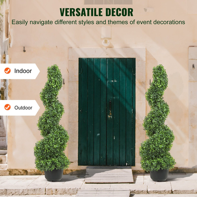 VEVOR Artificial Topiaries Πυξάρι, 4 πόδια ψηλό (2 τεμάχια) Faux topiary φυτό εξωτερικού χώρου, όλο το χρόνο πράσινο φυτό Feaux με αντικαταστάσιμα φύλλα για διακοσμητικά εσωτερικούς / εξωτερικούς χώρους / κήπο