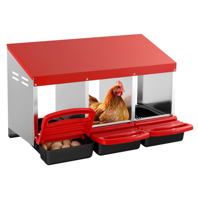 VEVOR Μεταλλικό κουτί Chicken Nest Box 3 τμημάτων με κεκλιμένα κουτιά ένθεσης