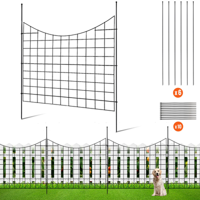 VEVOR Garden Fence, No Dig Fence 36,6&#039;&#039;(H)x29,5&#039;&#039;(L) Animal Barrier Fence, Underground Διακοσμητικός φράκτης κήπου με απόσταση ακίδων 2,5 ιντσών, Μεταλλικός φράχτης σκύλου για την αυλή και την εξωτερική βεράντα, 5 πακέτο