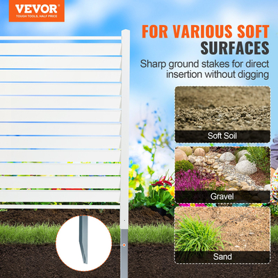 VEVOR 48&quot; W x 48&quot; H Vinyl Privacy Fence πάνελ, φράχτη κλιματιστικού, εξωτερικές οθόνες απορρήτου για κάδο απορριμμάτων, περίβλημα εξοπλισμού πισίνας, πάνελ με θυρίδες κιτ οθόνης Privacy (2 πάνελ)