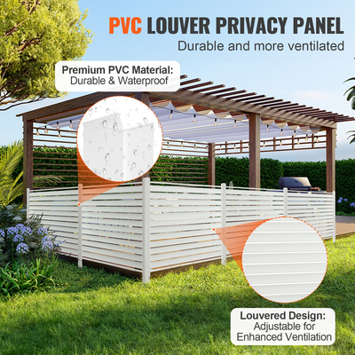 VEVOR 48&quot; W x 48&quot; H Vinyl Privacy Fence πάνελ, φράχτη κλιματιστικού, εξωτερικές οθόνες απορρήτου για κάδο απορριμμάτων, περίβλημα εξοπλισμού πισίνας, πάνελ με θυρίδες κιτ οθόνης Privacy (2 πάνελ)