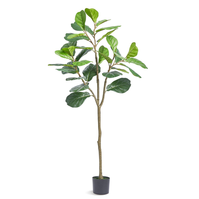 VEVOR Τεχνητό Φύλλο Σύκας, 5 FT, Ασφαλές υλικό πολυαιθυλενίου &amp; Προστασία από την κλίση κατά των άκρων Faux φυτό χαμηλής συντήρησης, ρεαλιστικό πράσινο ψεύτικο δέντρο σε γλάστρες για διακόσμηση αποθήκης οικιακού γραφείου εσωτερικού χώρου