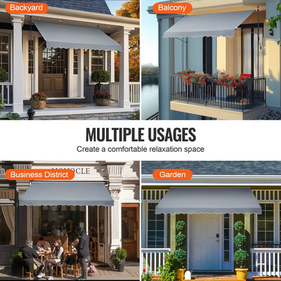 VEVOR 138x47&quot; Τέντα Αίθριου Πτυσσόμενη Τέντα ηλίου με λαβή μανιβέλας