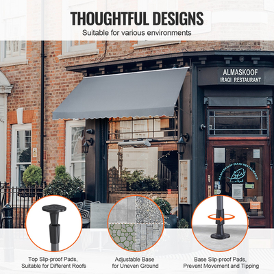 VEVOR 178x47&quot; Τέντα Αίθριου Πτυσσόμενη Τέντα ηλίου με λαβή μανιβέλας