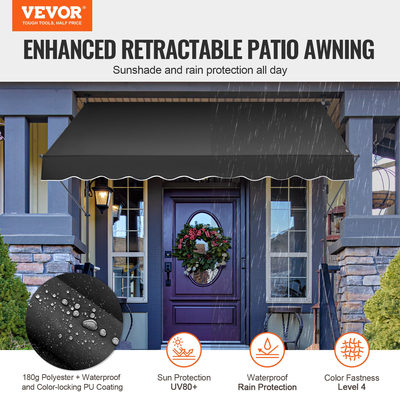 VEVOR 98x47&quot; Τέντα Αίθριου Πτυσσόμενο Αίθριο με κουβούκλιο ηλιοβασίλεμα με μανιβέλα