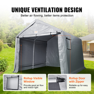 VEVOR Portable Storage Shelter Garage Storage Shel 7 x 12 x 7,36ft &amp; Zipper Door