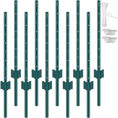 VEVOR 3 πόδια Fence Post 10 Pack T-Post Heavy Duty Μεταλλικοί στύλοι φράχτη πράσινο