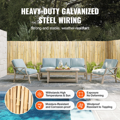 Πάνελ μπαμπού φράχτη από μπαμπού φυσικής έλασης VEVOR 4 πόδια Υ x 6 πόδια Υ x 0,75 σε D.