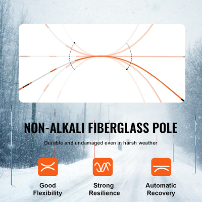 Μαρκαδόροι VEVOR Driveway, 30 ΤΕΜ 48 ιντσών, διάμετρος 0,31 ιντσών, Πορτοκαλί στύλοι από Fiberglass Snow Stakes με αντανακλαστική ταινία, Ατσάλινο τρυπάνι 12&quot; &amp; προστατευτικά γάντια για χώρους στάθμευσης, πεζόδρομοι εύκολης ορατότητας