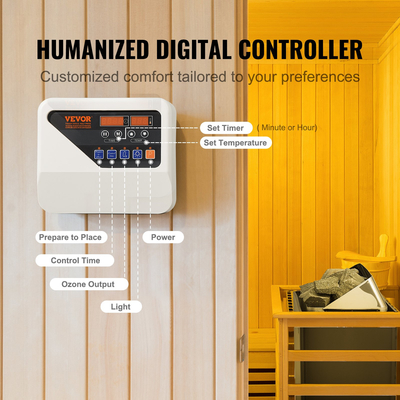 Ψηφιακός ελεγκτής ηλεκτρικής θερμάστρας σάουνας VEVOR 8KW για 8-12 m³ Home Spa