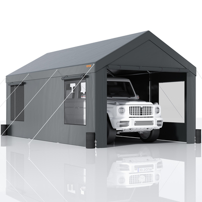 Σκηνή γκαράζ με κουβούκλιο αυτοκινήτου VEVOR Carport 12x20 πόδια &amp; παράθυρα πλευρικά τοιχώματα 8 ποδιών
